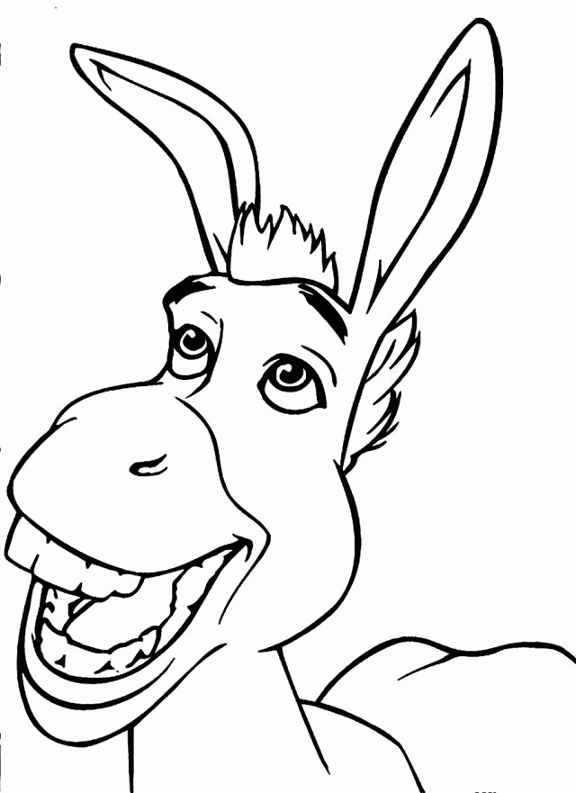 Download donkey the happiest friend of shrek coloring pages or canvas art painting horse art drawing coloring pages