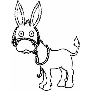 Surprised donkey coloring page