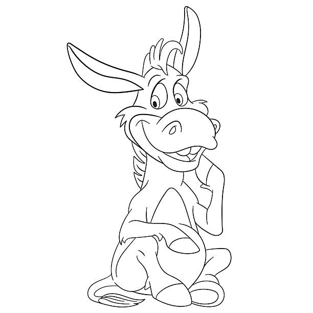 Donkey coloring page stock photos pictures royalty