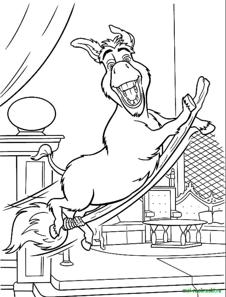 Online coloring pages coloring funny donkey from shrek coloring