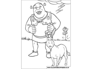 Shrek colouring pages and kids colouring activities ppt