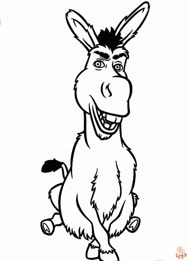 Printable donkey coloring pages free for kids and adults