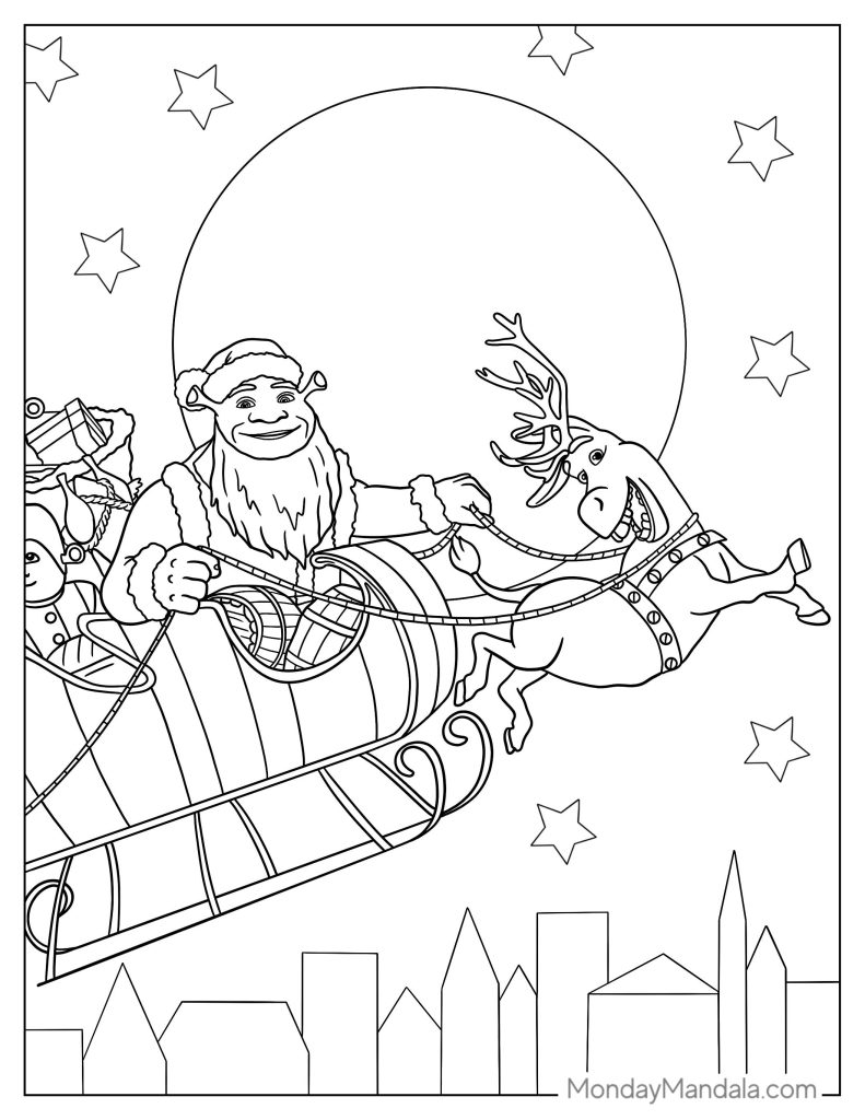 Shrek coloring pages free pdf printables