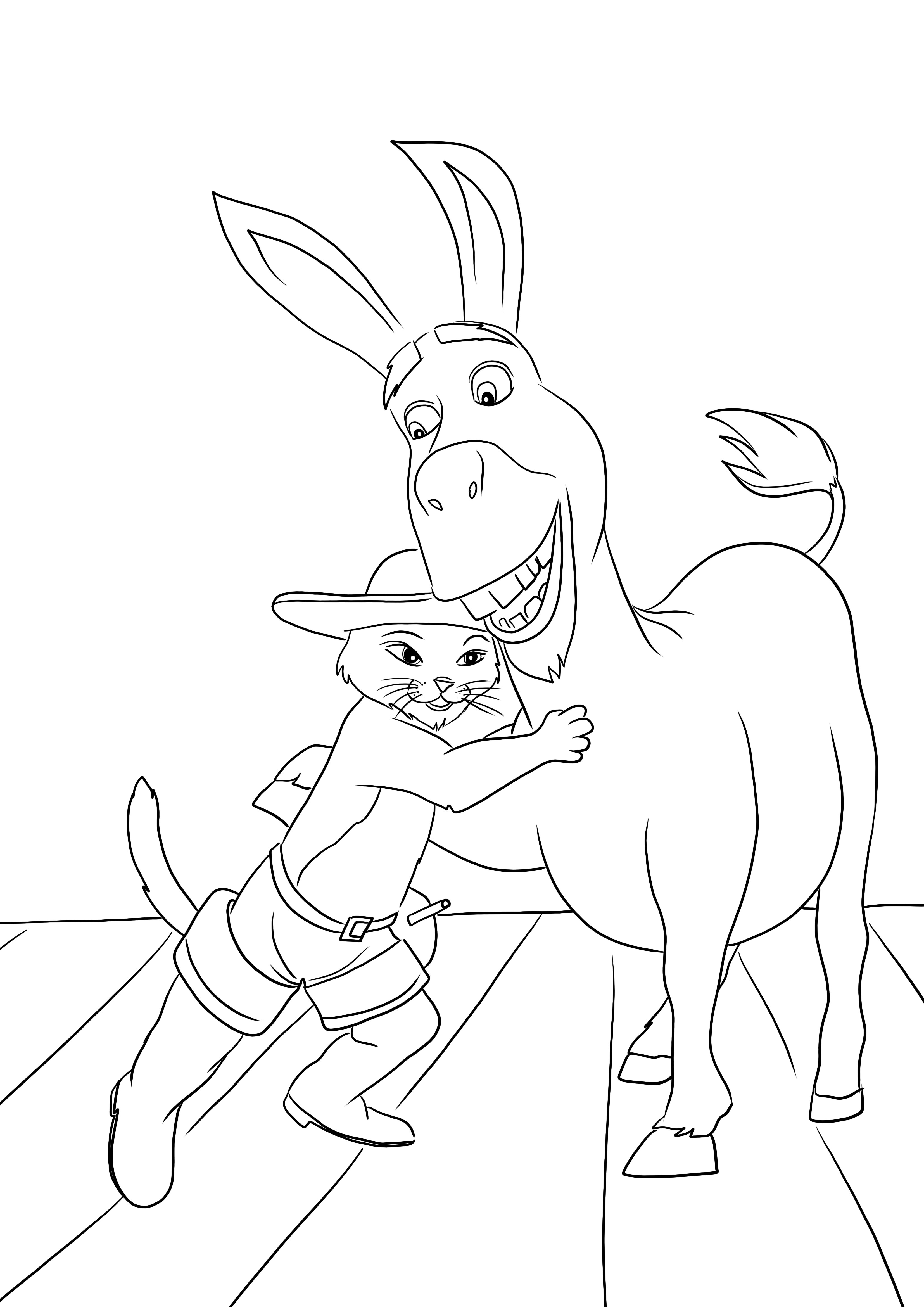 Puss in boots and donkey