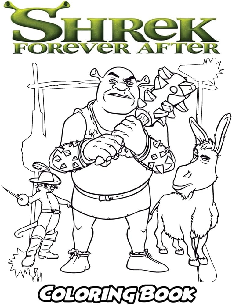 Shrek forever after coloring book coloring book for kids and adults activity book with fun easy and relaxing coloring pages ksiä åki