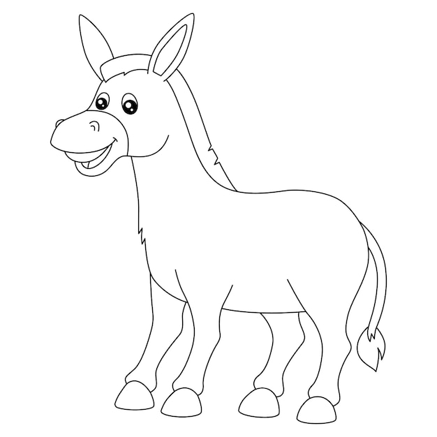 Premium vector a cute and funny coloring page of an ass provides hours of coloring fun for children to color this page is very easy suitable for little kids and toddlers