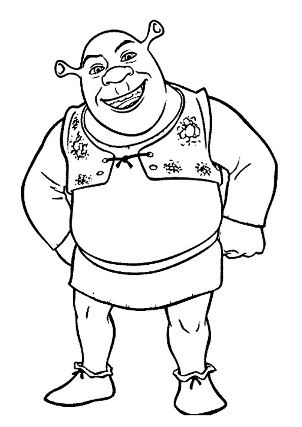 Coloring pages happy shrek coloring page