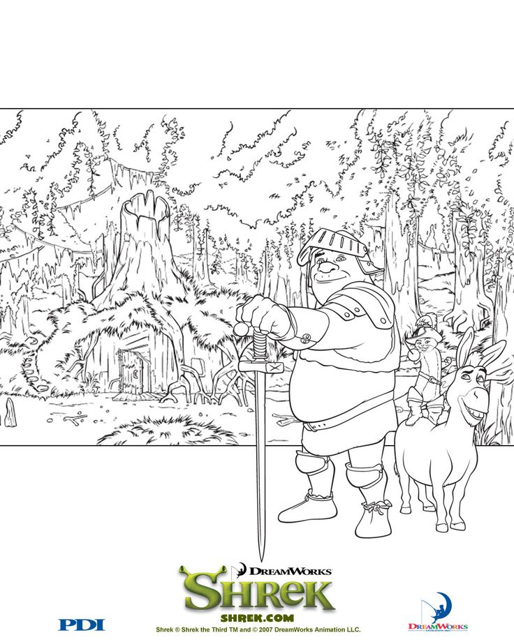 Coloring page shrek coloring pages activities activity centers