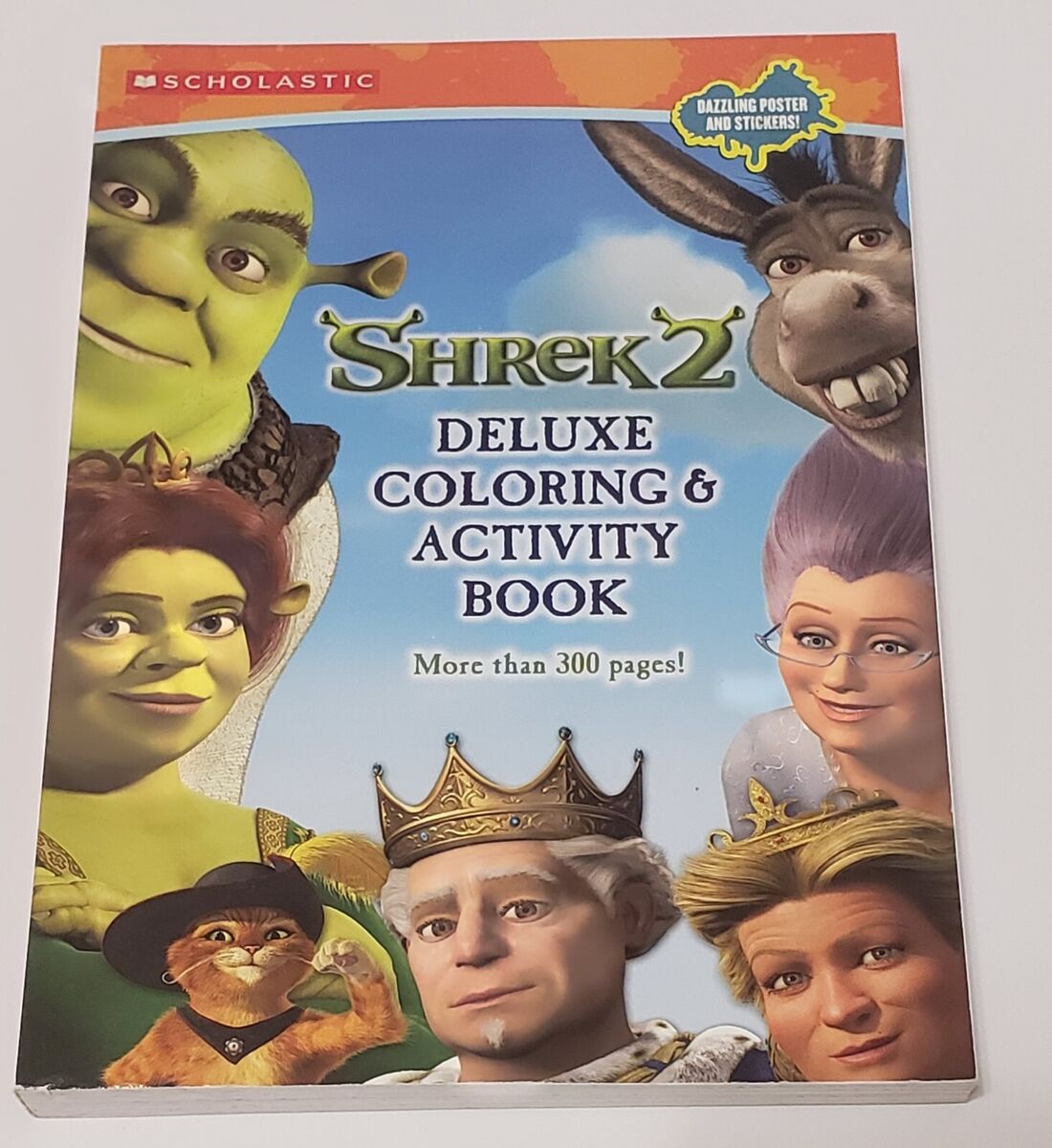 Shrek deluxe coloring book w stickers pull out poster over pages