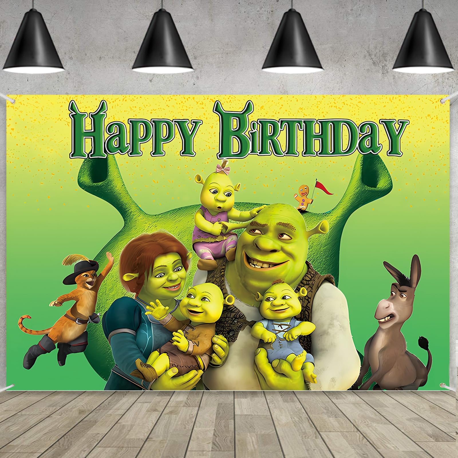 Shrek party decorations shrek themed happy birthday party banner backdrop for kids shrek party supplies background party favor baby shower electronics