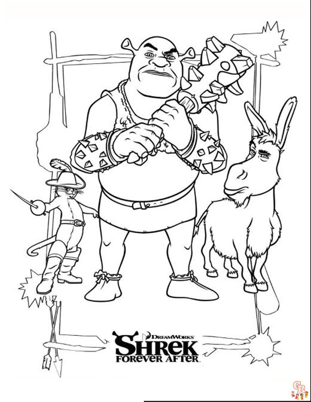 Shrek coloring pages free printable sheets for kids