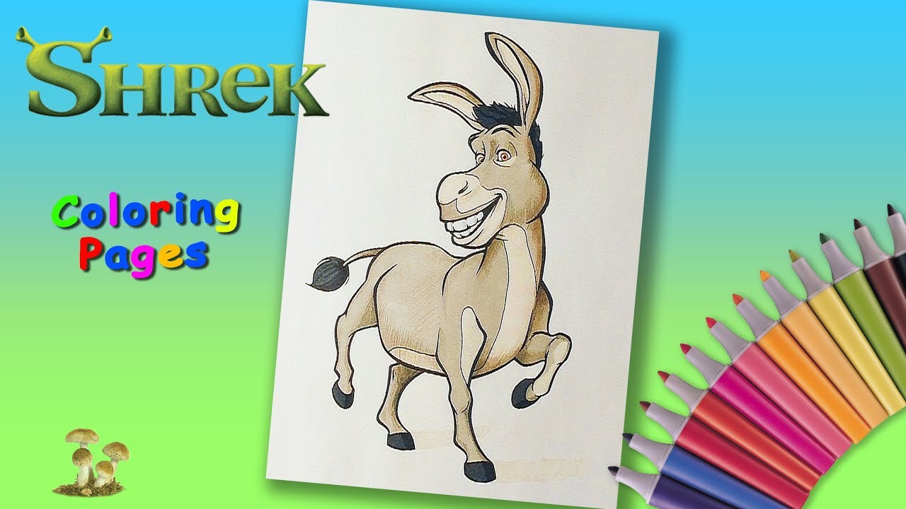 How to coloring donkey fro shrek coloring for kids shrek coloring book