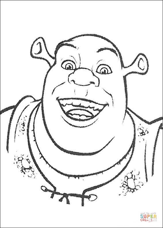 Smiling shrek coloring page free printable coloring pages