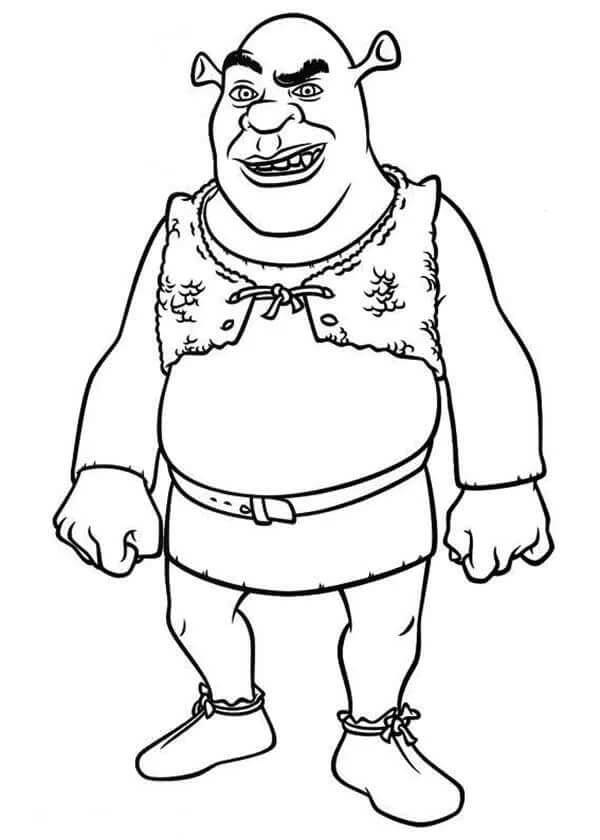 Simple shrek coloring page