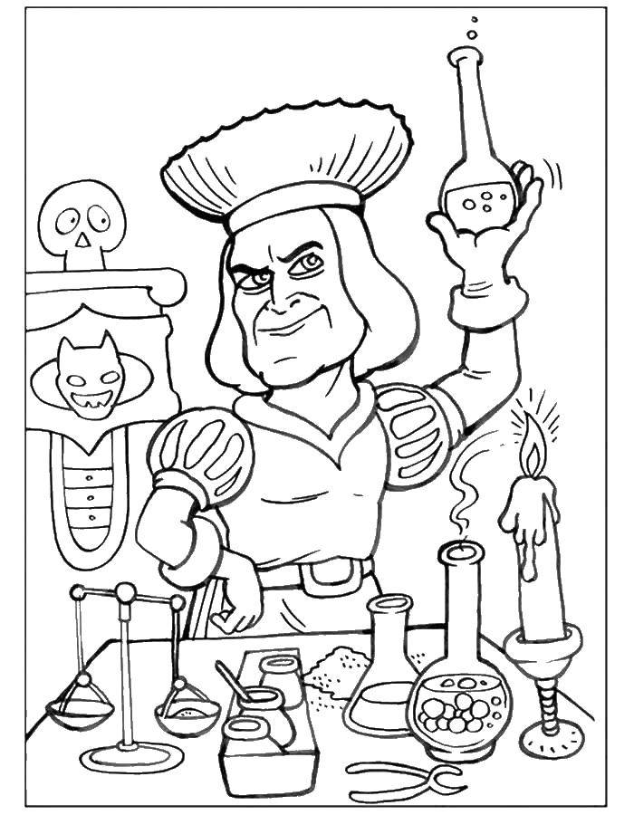 Online coloring pages coloring page lord farquaad shrek download print coloring page