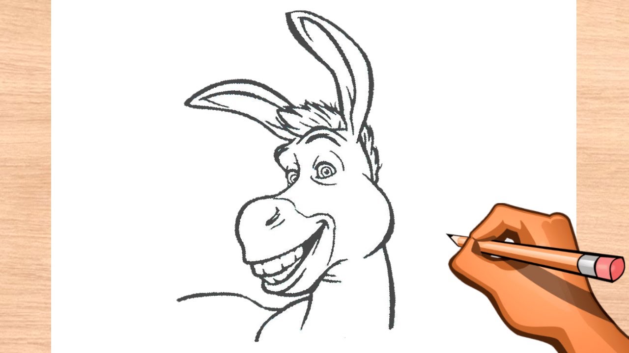 How to draw donkey fro shrek easy