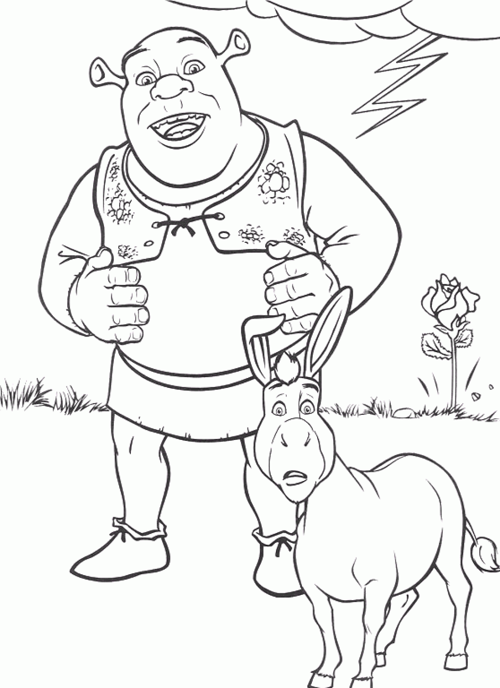 Free printable shrek coloring pages for kids