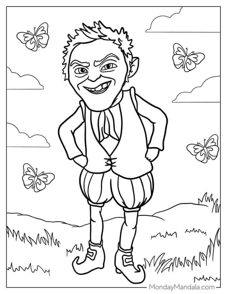 Shrek coloring pages free pdf printables