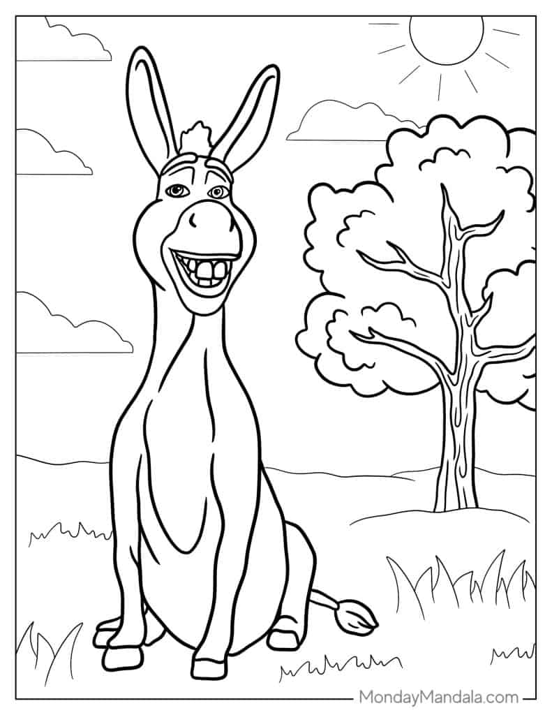 Shrek coloring pages free pdf printables