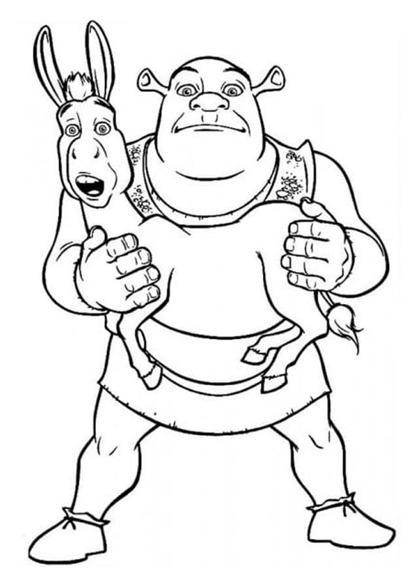 Coloring pages shrek and donkey coloring pages