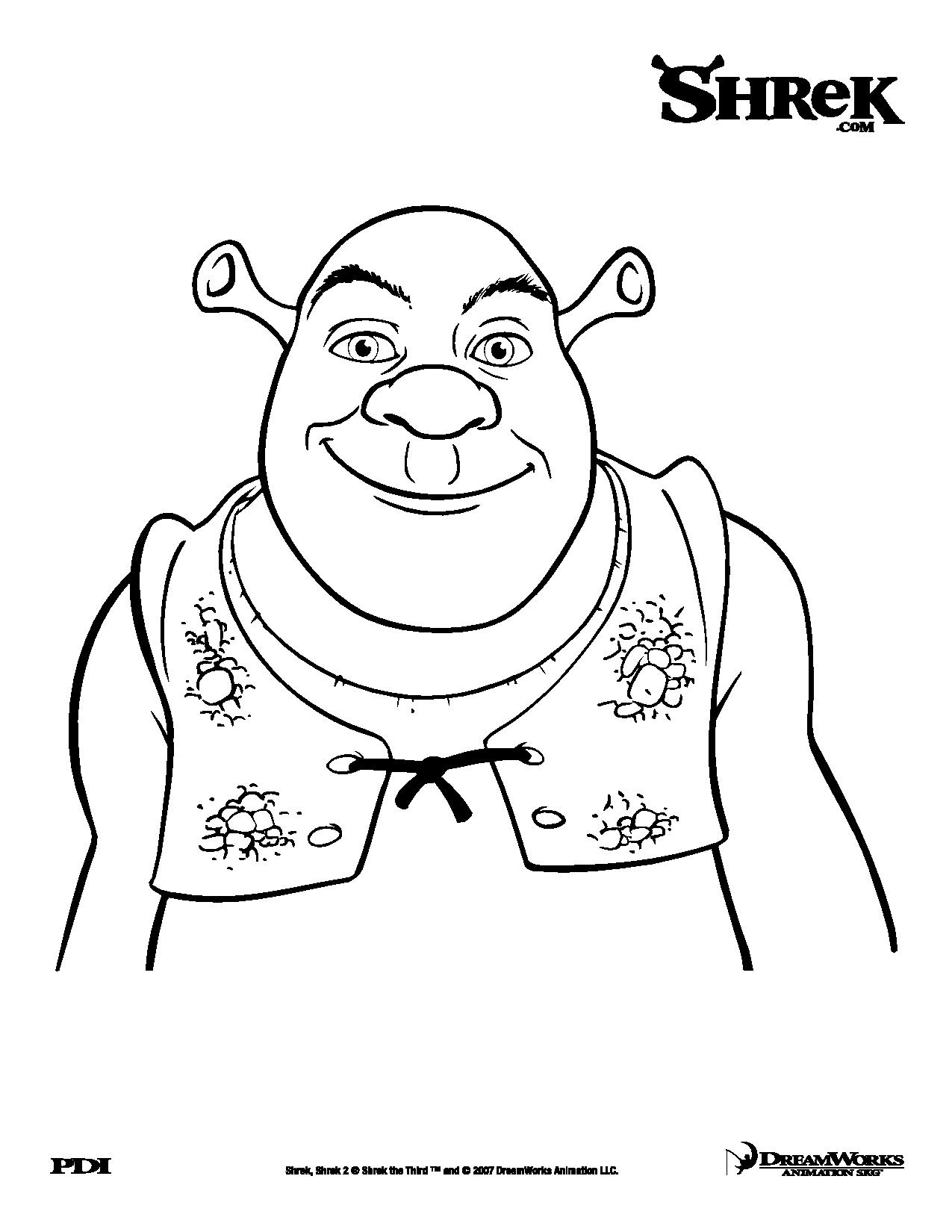 Free shrek drawing to print and color