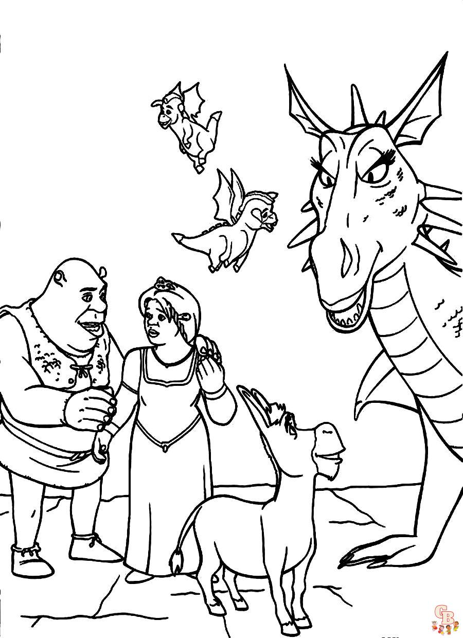 Shrek coloring pages free printable sheets for kids