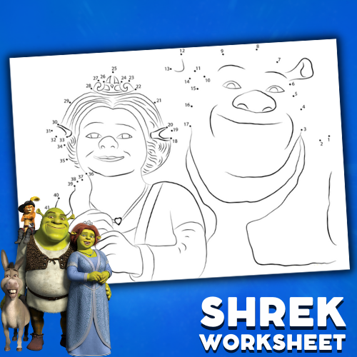 Shrek the third dot to dot printable worksheets