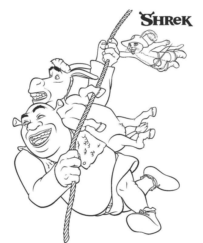 Free printable shrek coloring pages for kids