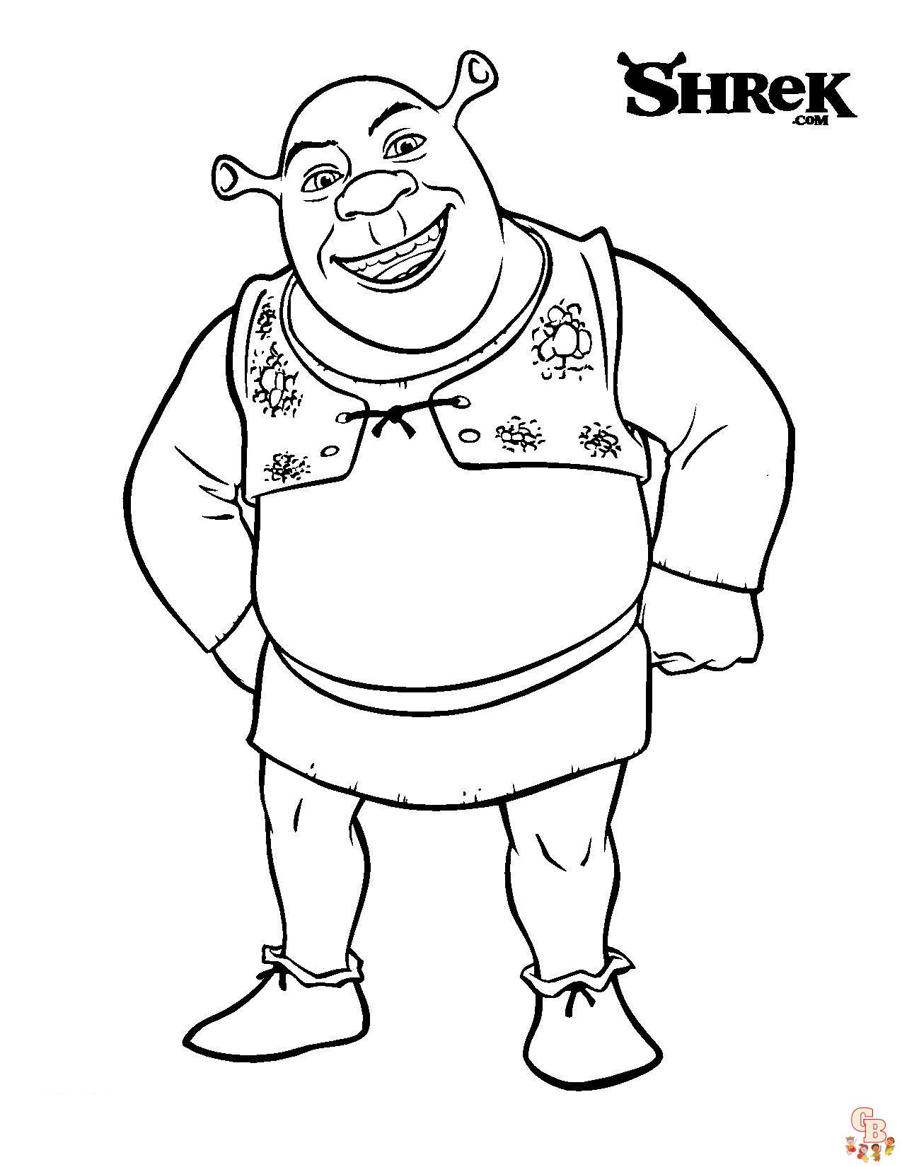 Shrek coloring pages free printable sheets for kids