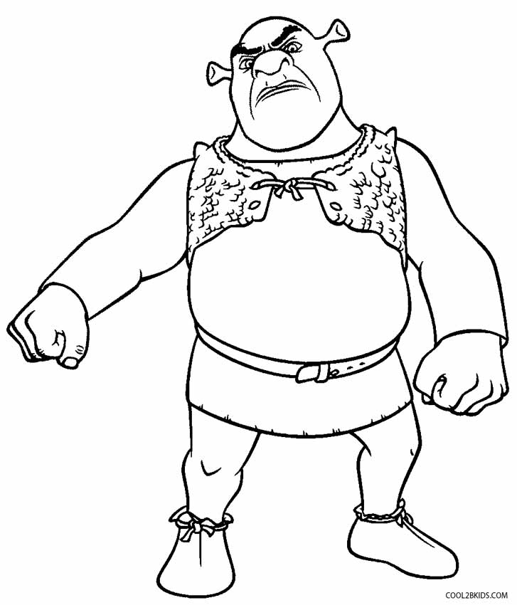 Printable shrek coloring pages for kids