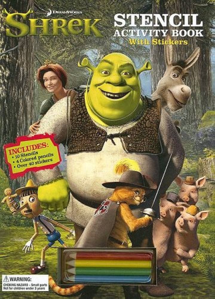 Shrek stencil activity book with stickers