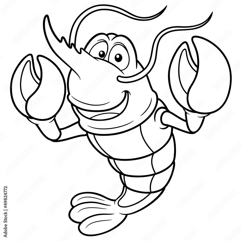 Illustration of cartoon shrimp