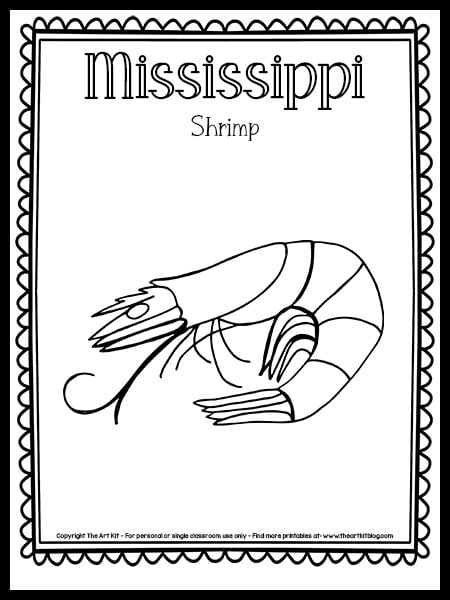 Mississippi shrimp coloring page free printable â the art kit