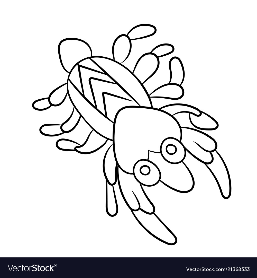 Plankton shrimp in coloring page for children vector image