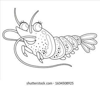 Childrens coloring page cute funny shrimp stock vector royalty free