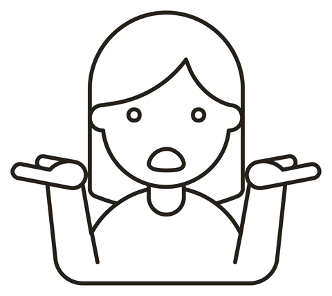 Woman shrugging coloring page free printable coloring pages