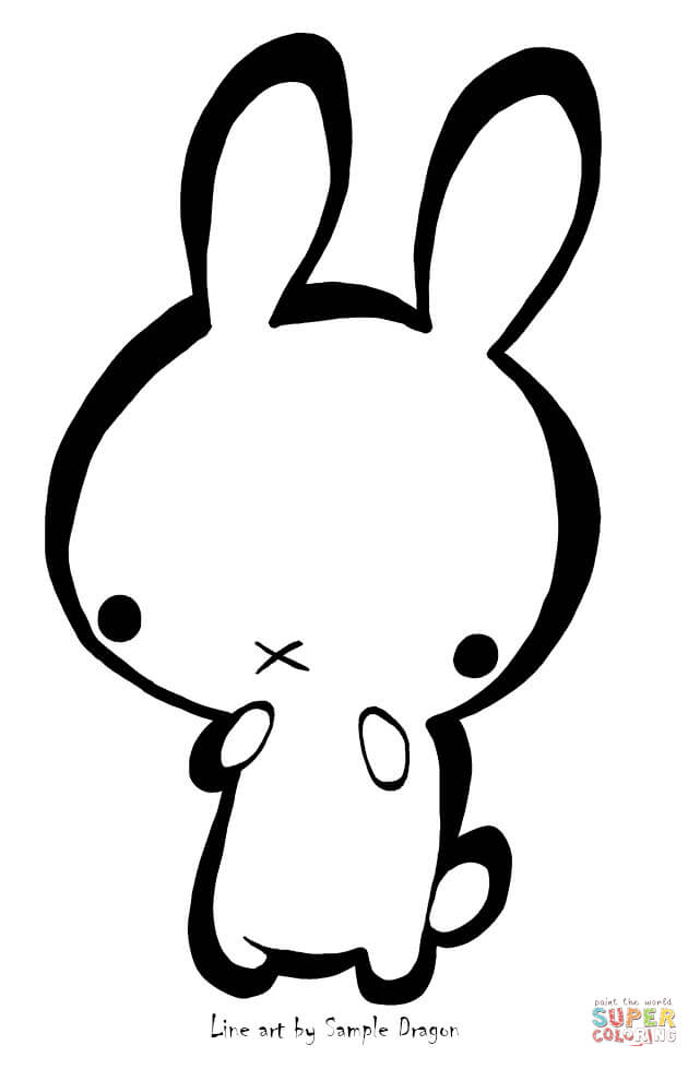 Shy bunny coloring page free printable coloring pages