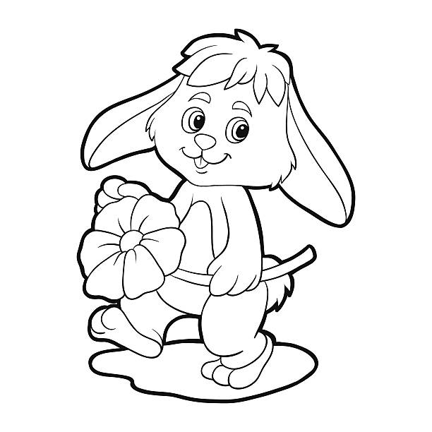 Shy bunny stock illustrations royalty