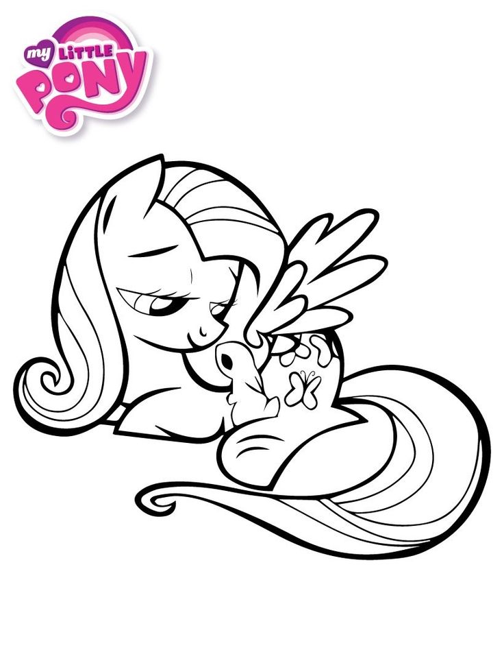 My little pony coloring pages my little pony fluttershy with a rabbit coloring page my little