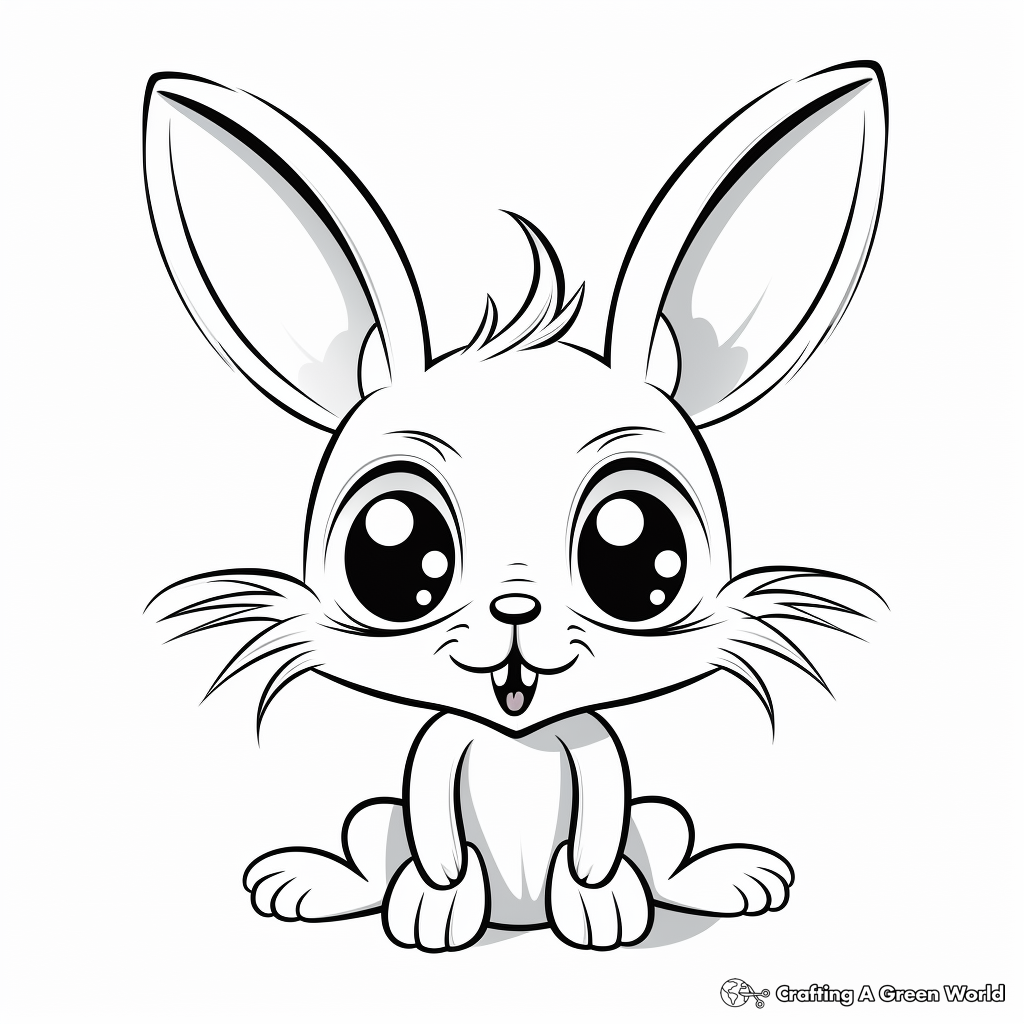 Cute cartoon animals with big eyes coloring pages