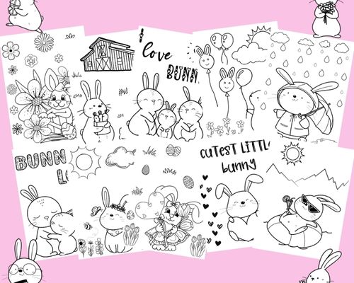 Very cute bunny coloring pages