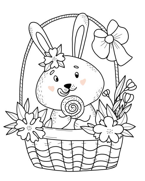 Shy rabbit stock illustrations royalty