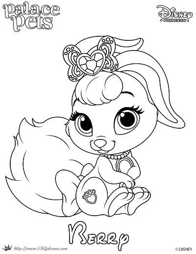 Free coloring page featuring berry from disneys princess palace pets â