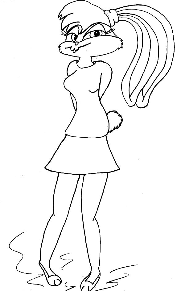 Lola bunny shy girl coloring pages