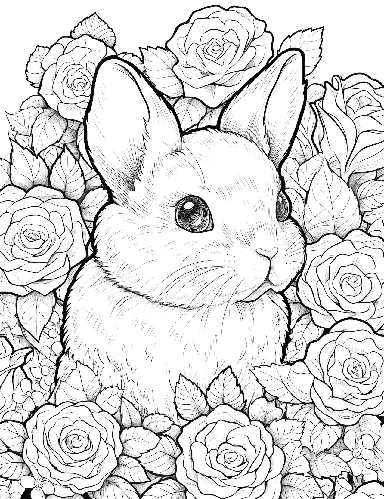 Beautiful rose coloring pages for kids and adults