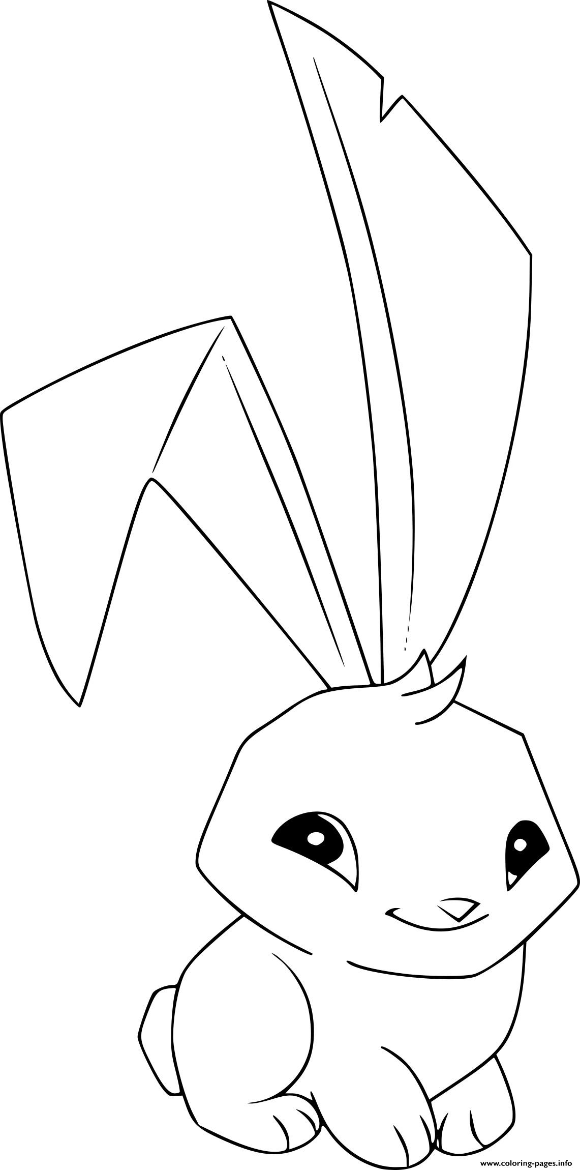 Easter bunny shy coloring page printable