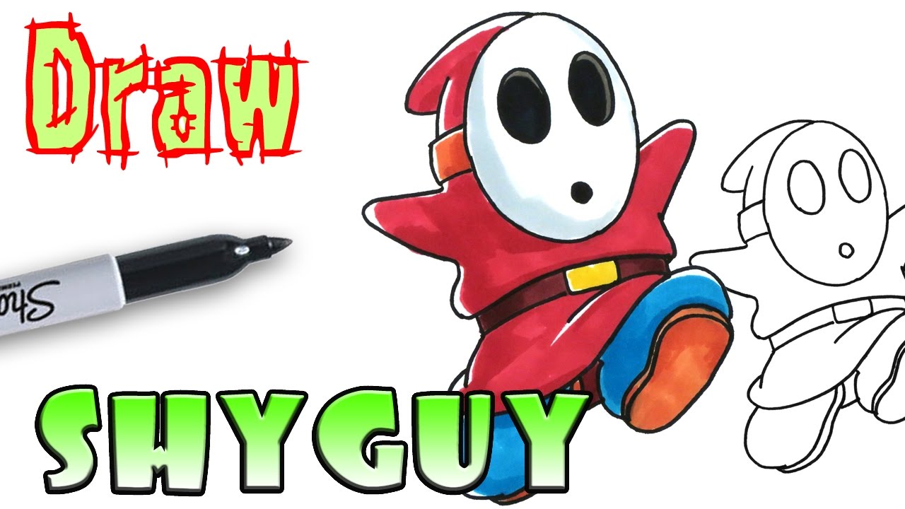 How to draw shy guy