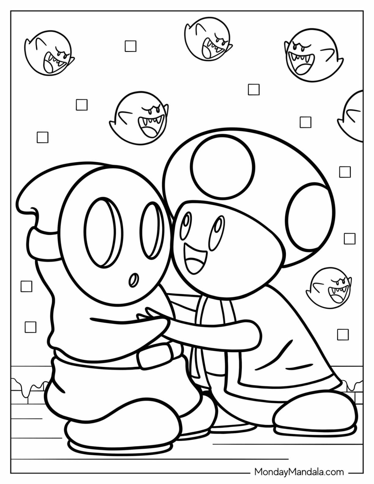 Shy guy coloring pages free pdf printables