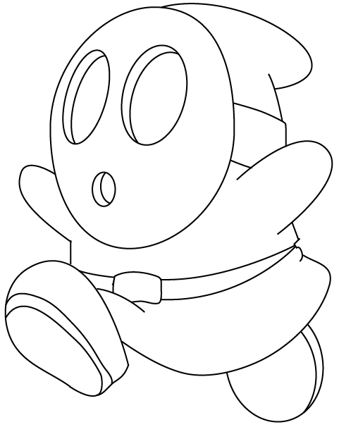 Step drawing shy guy from nintendos mario kart racing easy steps lesson super mario coloring pages mario coloring pages cartoon coloring pages