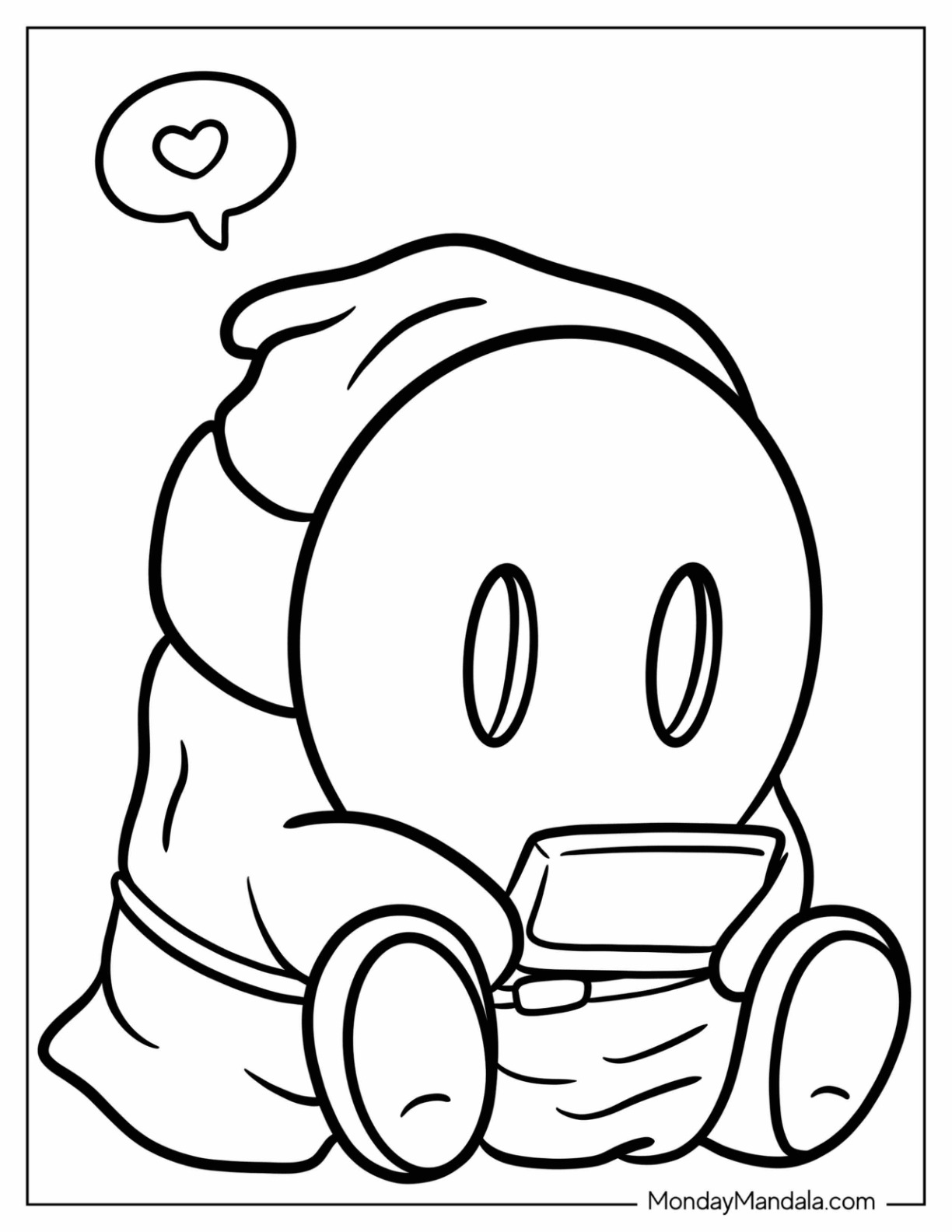 Shy guy coloring pages free pdf printables